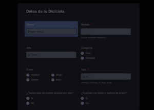 Formulario para vender bicicleta usada. Cotiza y vende tu bicicleta usada o seminueva.